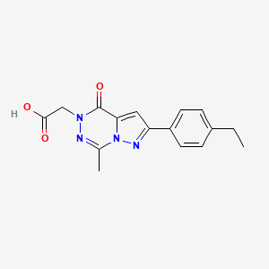 molecular formula C16H16N4O3 B7875436 [2-(4-ethylphenyl)-7-methyl-4-oxopyrazolo[1,5-d][1,2,4]triazin-5(4H)-yl]acetic acid 