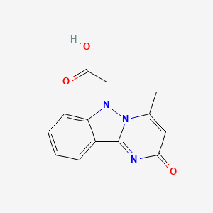 molecular formula C13H11N3O3 B7875443 (4-methyl-2-oxopyrimido[1,2-b]indazol-6(2H)-yl)acetic acid 