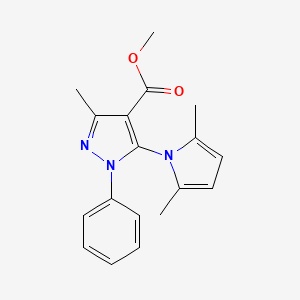 molecular formula C18H19N3O2 B7875458 methyl 5-(2,5-dimethyl-1H-pyrrol-1-yl)-3-methyl-1-phenyl-1H-pyrazole-4-carboxylate 