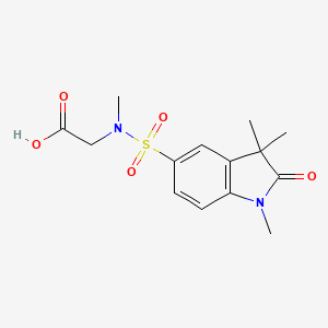 molecular formula C14H18N2O5S B7875482 N-methyl-N-[(1,3,3-trimethyl-2-oxo-2,3-dihydro-1H-indol-5-yl)sulfonyl]glycine 