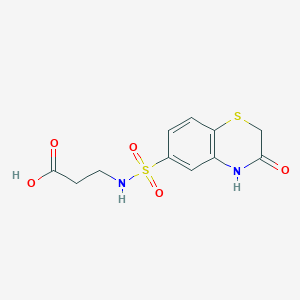 molecular formula C11H12N2O5S2 B7875491 N-[(3-oxo-3,4-dihydro-2H-1,4-benzothiazin-6-yl)sulfonyl]-beta-alanine 
