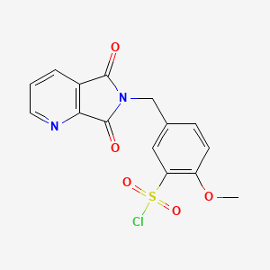 5-[(5,7-dioxo-5,7-dihydro-6H-pyrrolo[3,4-b]pyridin-6-yl)methyl]-2-methoxybenzenesulfonyl chloride