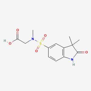 molecular formula C13H16N2O5S B7875548 N-[(3,3-dimethyl-2-oxo-2,3-dihydro-1H-indol-5-yl)sulfonyl]-N-methylglycine 