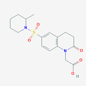 molecular formula C17H22N2O5S B7875587 [6-[(2-methylpiperidin-1-yl)sulfonyl]-2-oxo-3,4-dihydroquinolin-1(2H)-yl]acetic acid 