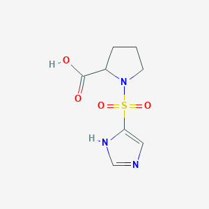 molecular formula C8H11N3O4S B7875593 1-(1H-imidazol-4-ylsulfonyl)-2-pyrrolidinecarboxylic acid 