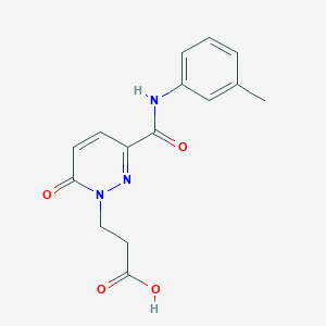 molecular formula C15H15N3O4 B7875635 3-[3-{[(3-methylphenyl)amino]carbonyl}-6-oxopyridazin-1(6H)-yl]propanoic acid 