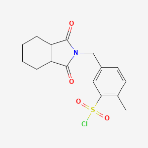 molecular formula C16H18ClNO4S B7875651 5-[(1,3-dioxooctahydro-2H-isoindol-2-yl)methyl]-2-methylbenzenesulfonyl chloride 