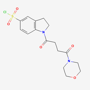 molecular formula C16H19ClN2O5S B7875658 1-(4-Morpholin-4-yl-4-oxobutanoyl)indoline-5-sulfonyl chloride 