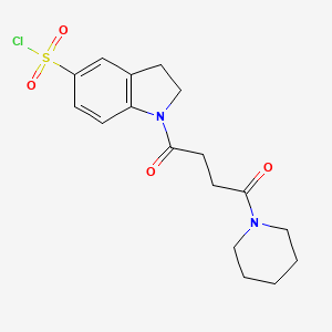 molecular formula C17H21ClN2O4S B7875661 1-(4-Oxo-4-piperidin-1-ylbutanoyl)indoline-5-sulfonyl chloride 