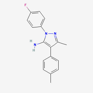 molecular formula C17H16FN3 B7875673 1-(4-fluorophenyl)-3-methyl-4-(4-methylphenyl)-1H-pyrazol-5-amine 
