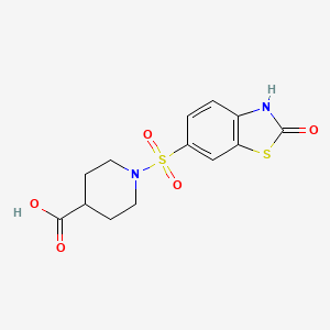 molecular formula C13H14N2O5S2 B7875685 1-[(2-Oxo-2,3-dihydro-1,3-benzothiazol-6-yl)sulfonyl]piperidine-4-carboxylic acid 