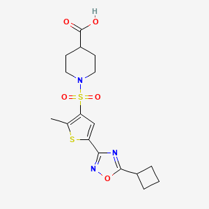 1-((5-(5-Cyclobutyl-1,2,4-oxadiazol-3-yl)-2-methylthiophen-3-yl)sulfonyl)piperidine-4-carboxylic acid