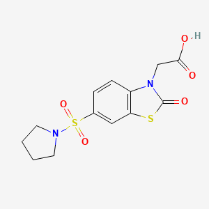 molecular formula C13H14N2O5S2 B7875729 [2-oxo-6-(pyrrolidin-1-ylsulfonyl)-1,3-benzothiazol-3(2H)-yl]acetic acid 