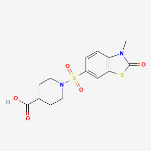 1-[(3-Methyl-2-oxo-2,3-dihydro-1,3-benzothiazol-6-yl)sulfonyl]piperidine-4-carboxylic acid