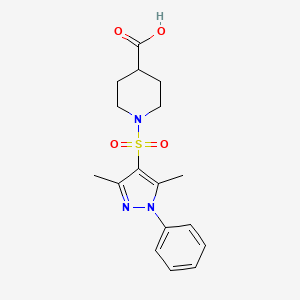 1-[(3,5-dimethyl-1-phenyl-1H-pyrazol-4-yl)sulfonyl]piperidine-4-carboxylic acid