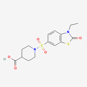 1-[(3-Ethyl-2-oxo-2,3-dihydro-1,3-benzothiazol-6-yl)sulfonyl]piperidine-4-carboxylic acid