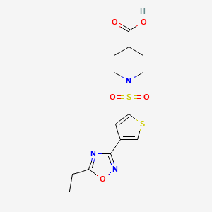 1-{[4-(5-Ethyl-1,2,4-oxadiazol-3-yl)thien-2-yl]sulfonyl}piperidine-4-carboxylic acid