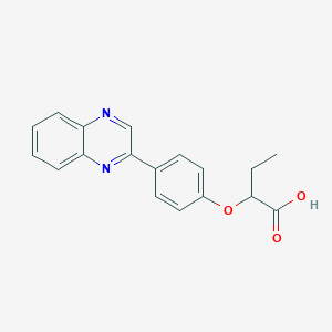 molecular formula C18H16N2O3 B7875780 2-(4-Quinoxalin-2-ylphenoxy)butanoic acid 