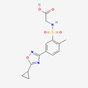 ({[5-(5-Cyclopropyl-1,2,4-oxadiazol-3-yl)-2-methylphenyl]sulfonyl}amino)acetic acid