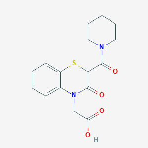 molecular formula C16H18N2O4S B7875808 [3-oxo-2-(piperidin-1-ylcarbonyl)-2,3-dihydro-4H-1,4-benzothiazin-4-yl]acetic acid 