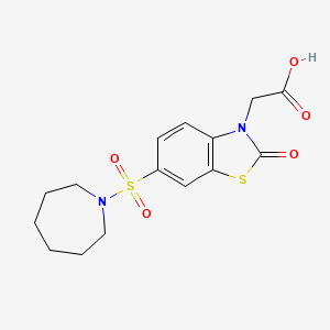 molecular formula C15H18N2O5S2 B7875840 [6-(azepan-1-ylsulfonyl)-2-oxo-1,3-benzothiazol-3(2H)-yl]acetic acid 