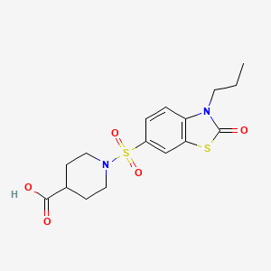 1-[(2-Oxo-3-propyl-2,3-dihydro-1,3-benzothiazol-6-yl)sulfonyl]piperidine-4-carboxylic acid