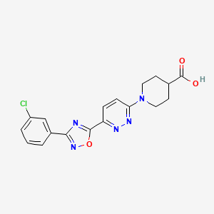 1-{6-[3-(3-Chlorophenyl)-1,2,4-oxadiazol-5-YL]pyridazin-3-YL}piperidine-4-carboxylic acid