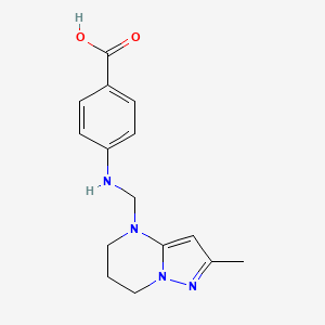 molecular formula C15H18N4O2 B7875959 4-{[(2-methyl-6,7-dihydropyrazolo[1,5-a]pyrimidin-4(5H)-yl)methyl]amino}benzoic acid 