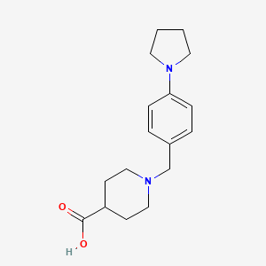 molecular formula C17H24N2O2 B7875963 1-[4-(1-Pyrrolidinyl)benzyl]-4-piperidinecarboxylic acid 
