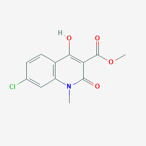 molecular formula C12H10ClNO4 B7875985 Methyl 7-chloro-4-hydroxy-1-methyl-2-oxo-1,2-dihydroquinoline-3-carboxylate 