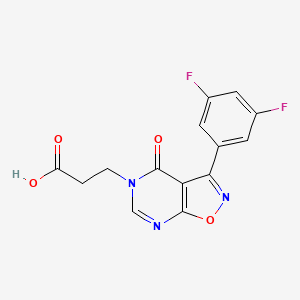 molecular formula C14H9F2N3O4 B7876066 3-[3-(3,5-difluorophenyl)-4-oxoisoxazolo[5,4-d]pyrimidin-5(4H)-yl]propanoic acid 