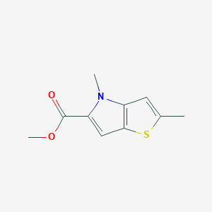 molecular formula C10H11NO2S B7876081 methyl 2,4-dimethyl-4H-thieno[3,2-b]pyrrole-5-carboxylate 