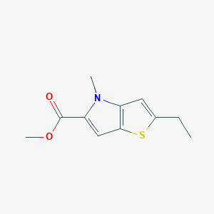 molecular formula C11H13NO2S B7876087 methyl 2-ethyl-4-methyl-4H-thieno[3,2-b]pyrrole-5-carboxylate 