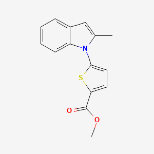 molecular formula C15H13NO2S B7876098 methyl 5-(2-methyl-1H-indol-1-yl)thiophene-2-carboxylate 