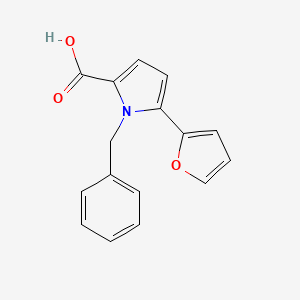 molecular formula C16H13NO3 B7876100 1-benzyl-5-(2-furyl)-1H-pyrrole-2-carboxylic acid 