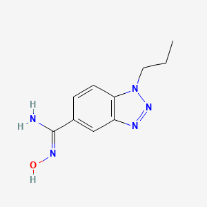 molecular formula C10H13N5O B7876157 N'-hydroxy-1-propyl-1H-1,2,3-benzotriazole-5-carboximidamide 