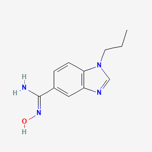 molecular formula C11H14N4O B7876165 N'-hydroxy-1-propyl-1H-benzimidazole-5-carboximidamide 