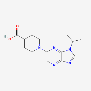 molecular formula C14H19N5O2 B7876211 1-(1-isopropyl-1H-imidazo[4,5-b]pyrazin-6-yl)-4-piperidinecarboxylic acid 