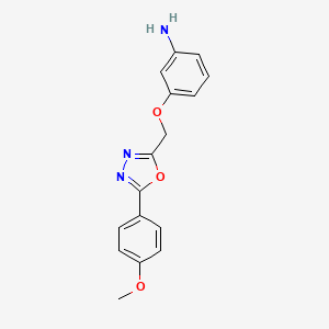 molecular formula C16H15N3O3 B7876219 3-{[5-(4-Methoxyphenyl)-1,3,4-oxadiazol-2-YL]methoxy}aniline 