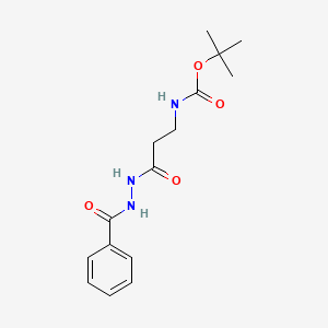 molecular formula C15H21N3O4 B7876225 Tert-butyl 3-(2-benzoylhydrazino)-3-oxopropylcarbamate 