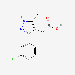 molecular formula C12H11ClN2O2 B7876240 2-[3-(3-chlorophenyl)-5-methyl-1H-pyrazol-4-yl]acetic acid 