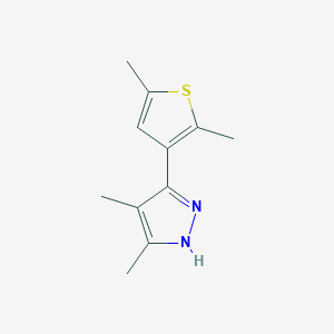 molecular formula C11H14N2S B7876249 5-(2,5-dimethylthien-3-yl)-3,4-dimethyl-1H-pyrazole 