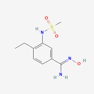 molecular formula C10H15N3O3S B7876284 4-ethyl-N'-hydroxy-3-[(methylsulfonyl)amino]benzenecarboximidamide 