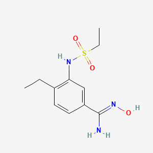 molecular formula C11H17N3O3S B7876291 4-ethyl-3-[(ethylsulfonyl)amino]-N'-hydroxybenzenecarboximidamide 