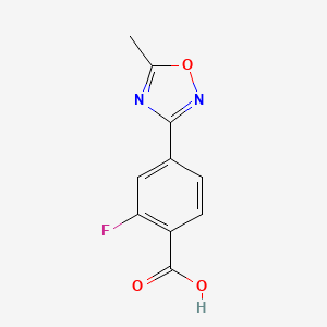 molecular formula C10H7FN2O3 B7876330 2-Fluoro-4-(5-methyl-1,2,4-oxadiazol-3-yl)benzoic acid 