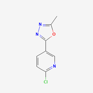 molecular formula C8H6ClN3O B7876369 2-Chloro-5-(5-methyl-1,3,4-oxadiazol-2-yl)pyridine CAS No. 70291-28-0