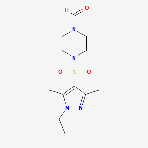 4-[(1-ethyl-3,5-dimethyl-1H-pyrazol-4-yl)sulfonyl]piperazine-1-carbaldehyde