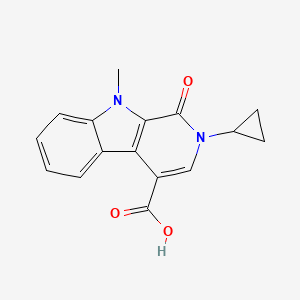 molecular formula C16H14N2O3 B7876409 2-cyclopropyl-9-methyl-1-oxo-2,9-dihydro-1H-beta-carboline-4-carboxylic acid 