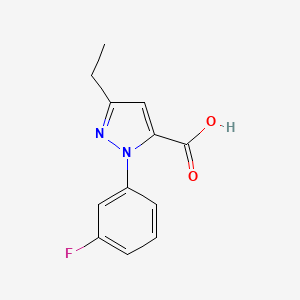 molecular formula C12H11FN2O2 B7876433 3-ethyl-1-(3-fluorophenyl)-1H-pyrazole-5-carboxylic acid 