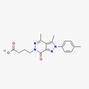 molecular formula C18H20N4O3 B7876464 4-[3,4-dimethyl-2-(4-methylphenyl)-7-oxo-2,7-dihydro-6H-pyrazolo[3,4-d]pyridazin-6-yl]butanoic acid 